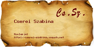 Cserei Szabina névjegykártya