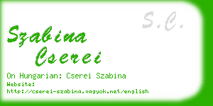 szabina cserei business card